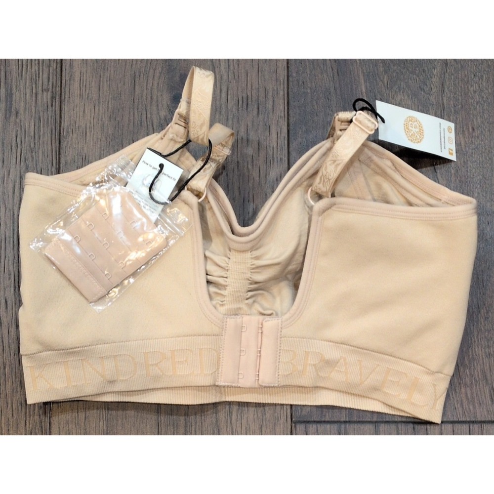 Kindred Bravely Bra Dual Purpose Pumping Nursing Size L Tan Extender Hands-Free - Picture 3 of 8